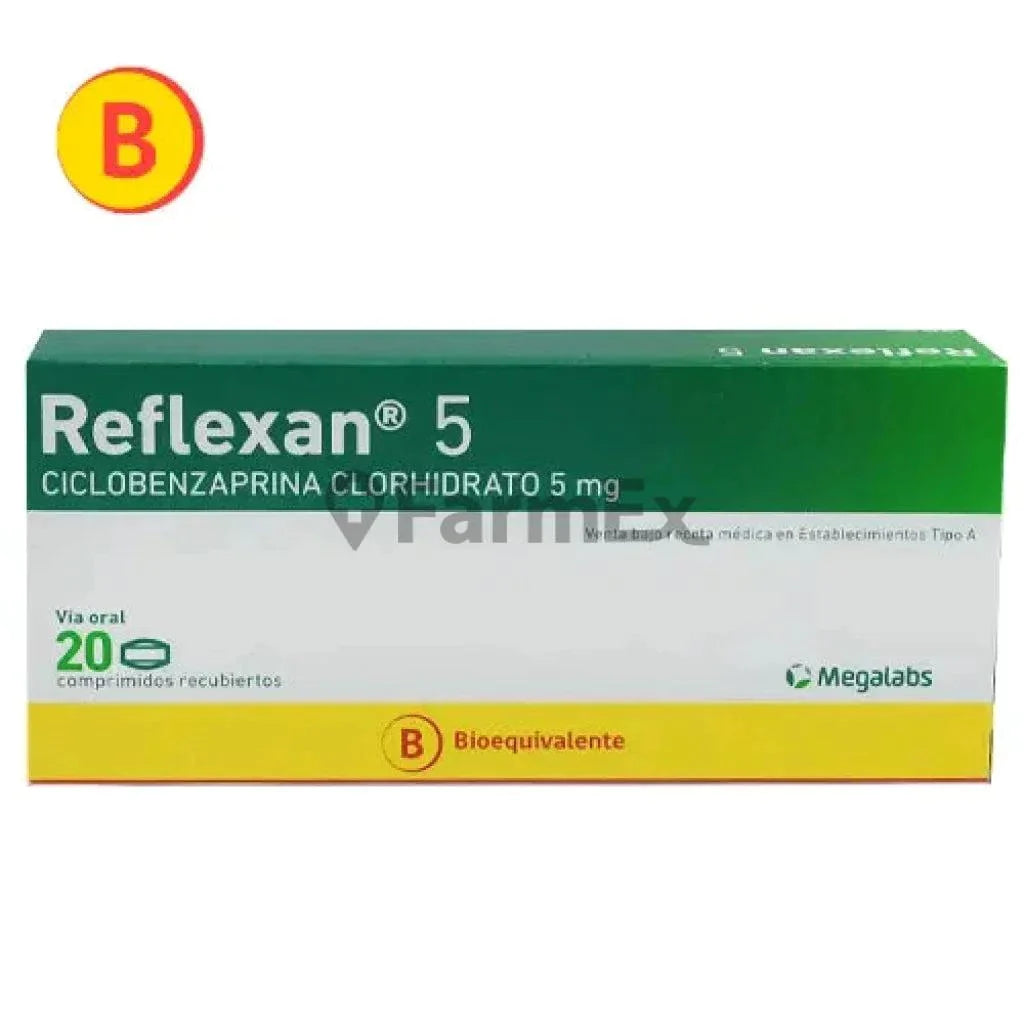 Reflexan 5 mg x 20 comprimidos Farmex-Fonasa-Persistente